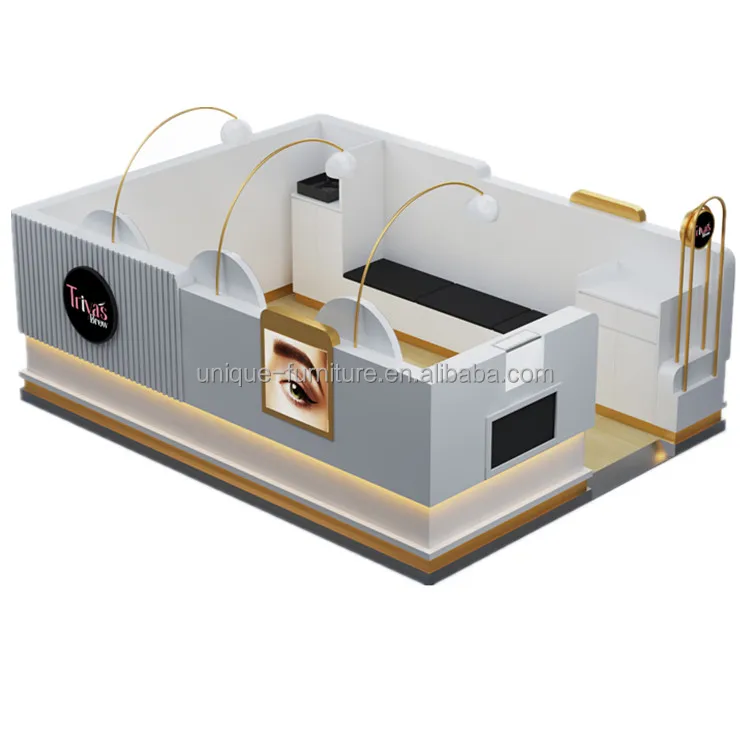 Classic eyebrow threading kiosk modern brow bar counter beauty salon studio modern beauty salon eyebrow counter for sale