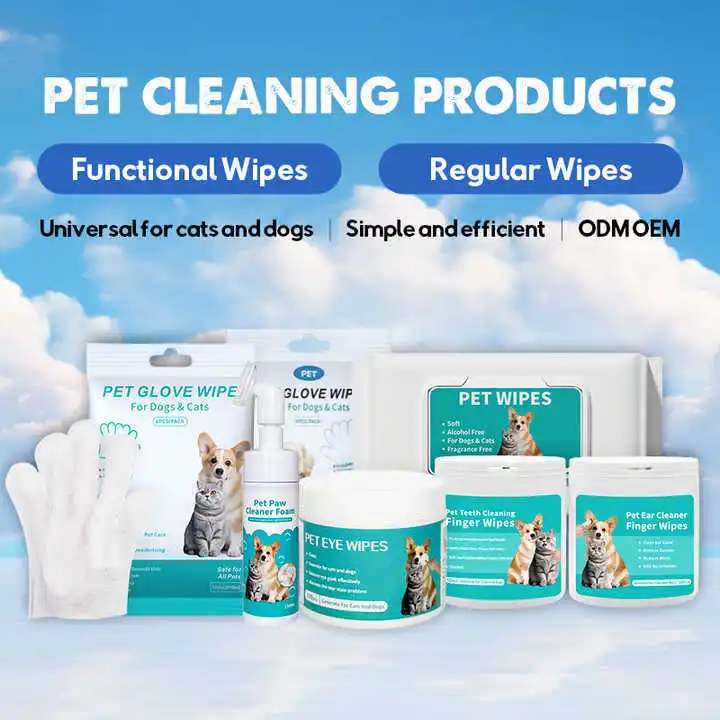 custom brand size pet cleaning cat wipes 80 pcs disposable dog wet wipes hypoallergenic pet wipes
