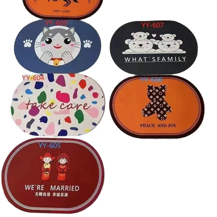 Rubber Anti-slip Soft Diatomite Bathroom pad quick dry bathroom rug Mat Water Absorbent bath mat