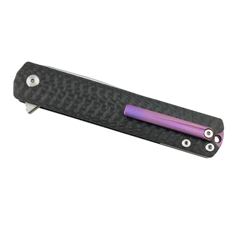 Spot wholesale high quality M390 steel blade reticulated carbon fiber tactics Pocket folding knife
