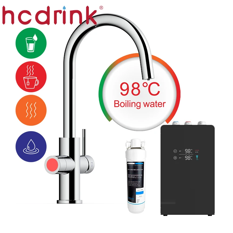 Iwater домашний Сенсорный электронный светодиодный светильник под раковиной мгновенного горячего кипения и фильтрования очиститель воды кухонный кран