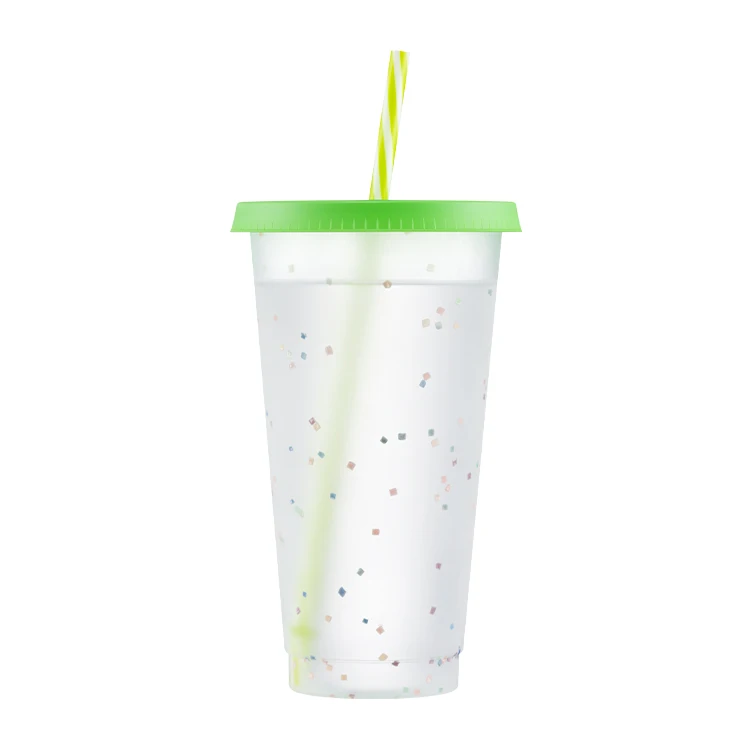 Customization Starry Sky Color Changing Reusable Cup Magic PP Plastic Cup That Changes Color