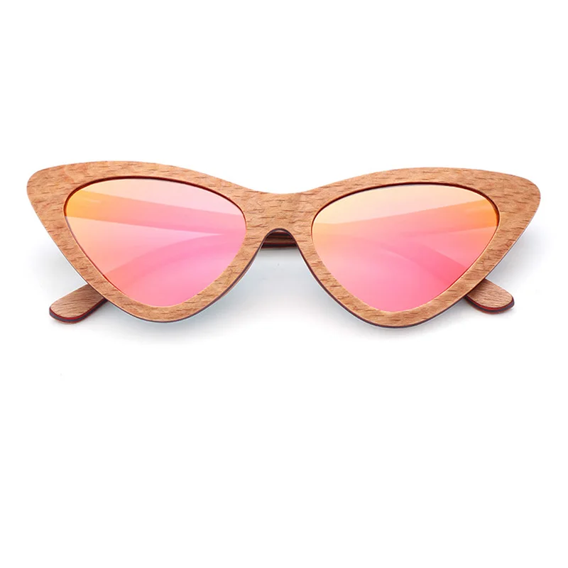 Luxury Designer Classic Eyewear Natural Bamboo Wooden Sun Glasses UV400 Polarized Men Women Cat Eye Wood Sunglasses