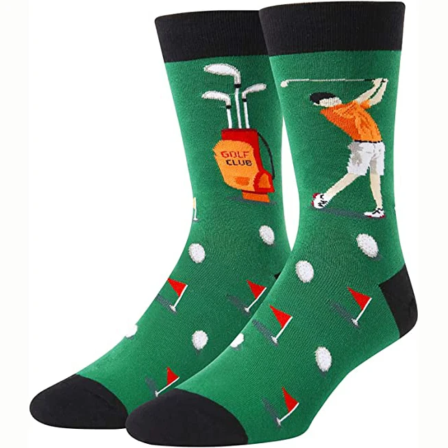 Custom Funny Unique Golf Gifts Golfing Men Socks For Golfers