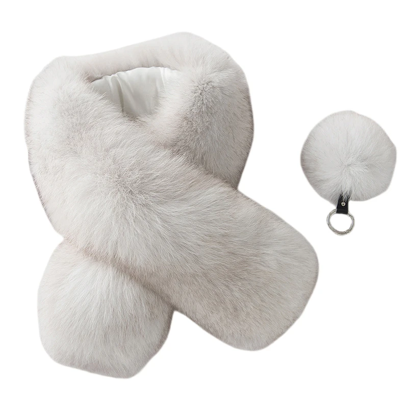 New Winter Ladies  Fox Fur Collar Thickened Convenient Warm Scarf