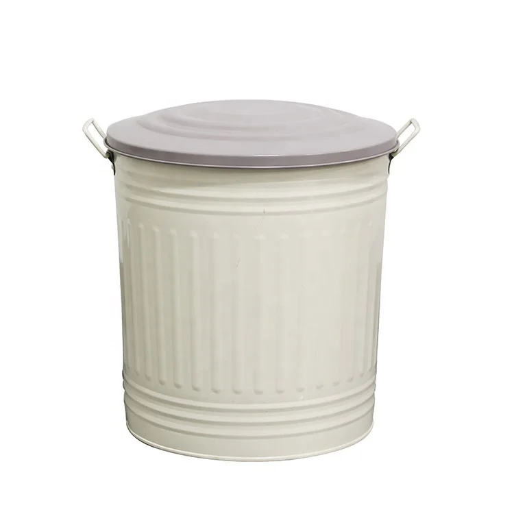 
Galvanized Metal round food grade portable Pet Food and Treats Storage pet food container 