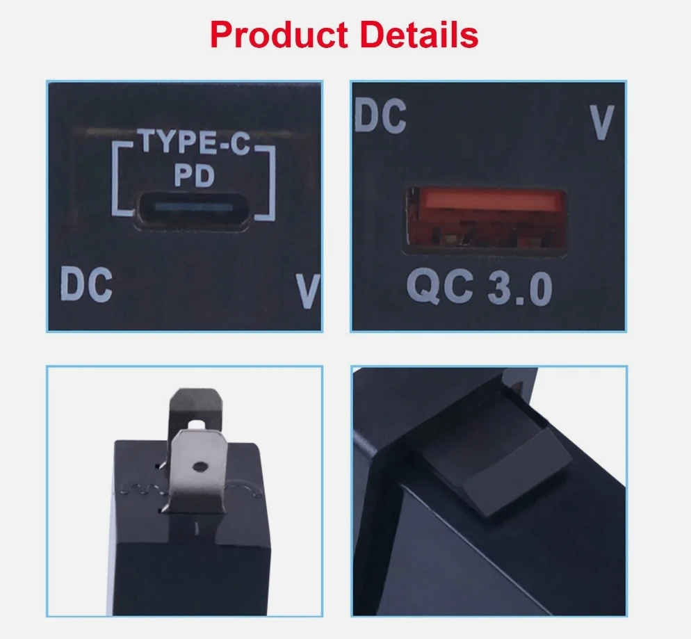 Dual USB Port QC3.0 Charging Port Car Charger Socket Charging Power Adapter Outlet for Toyota Corolla Camry RAV4 Cruiser