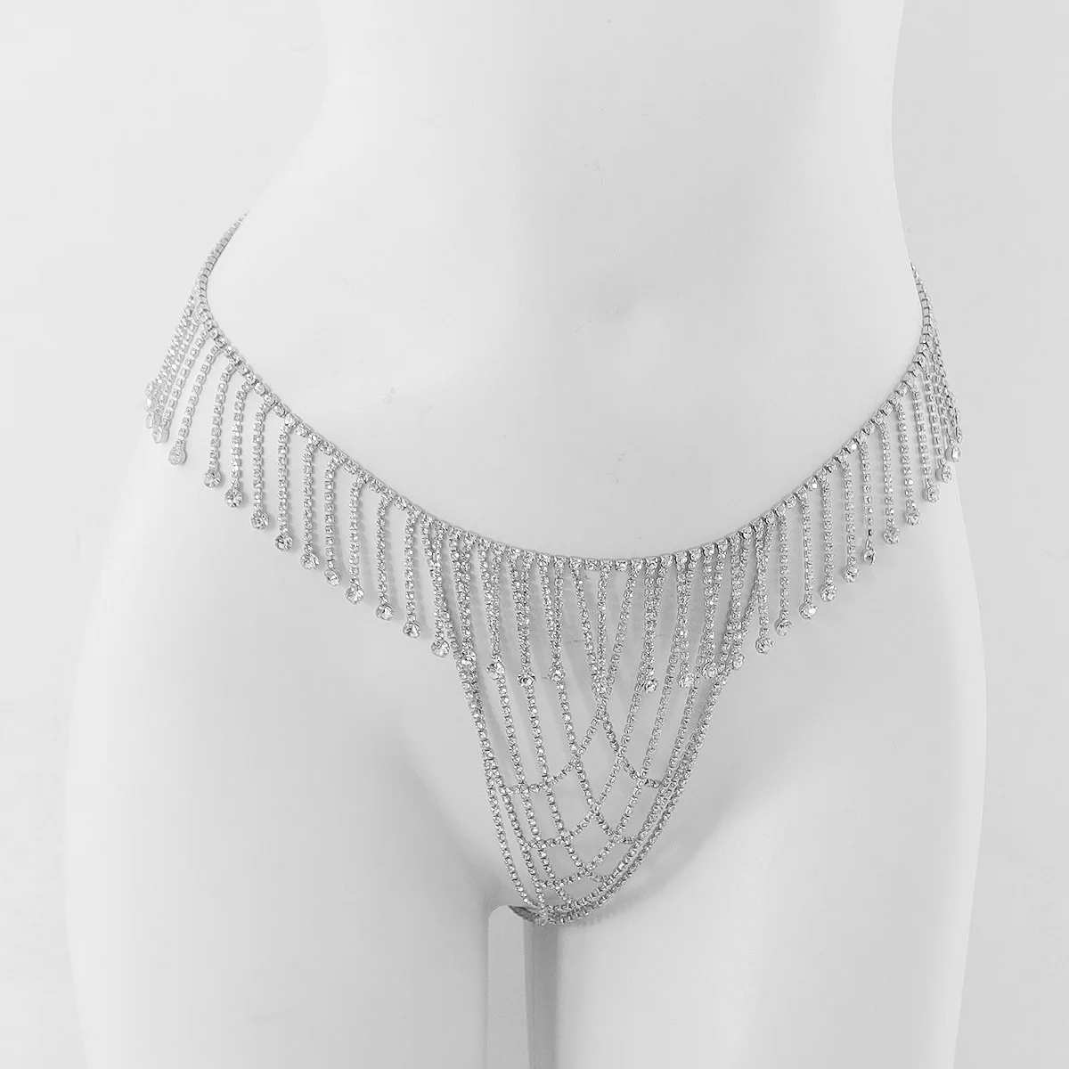 2023 Explosion rhinestone bikini breast chain nightclub sexy hollow tassel flash diamond body chain waist chain