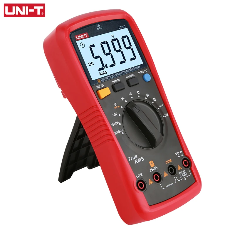 UNI-T Цифровой мультиметр UT892 2000V AC DC Вольтметр цифровой измеряющий истинные конденсатор с алюминиевой крышкой Тестер Частотомер бесконтактная проверка напряжения переменного LIVE