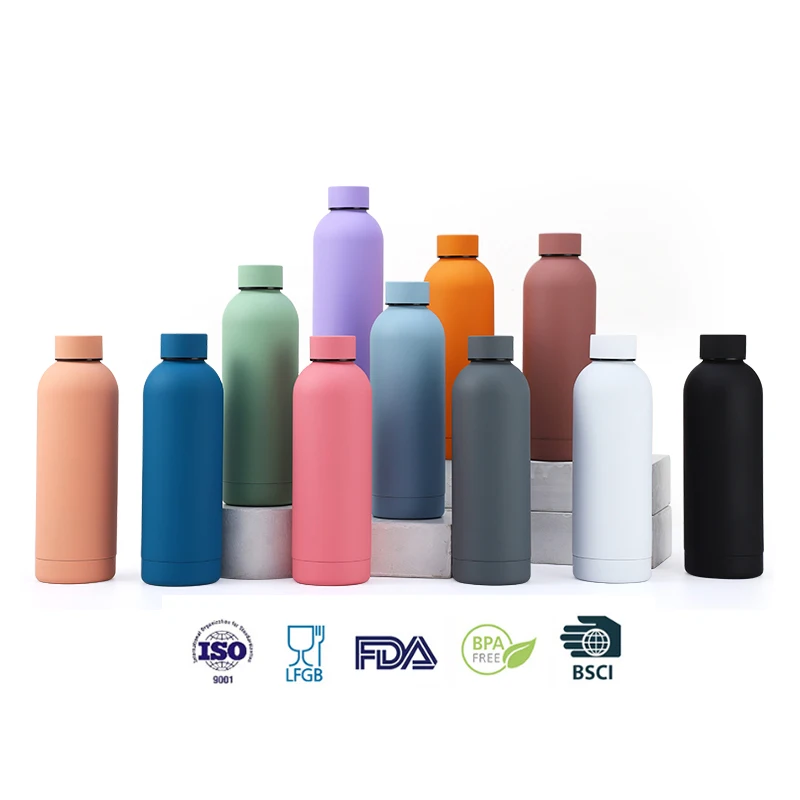 Hot Selling Insulated Water Bottle 500ml 750ml Small Mouth Double Wall Stainless Steel Thermos Vacuum Flask