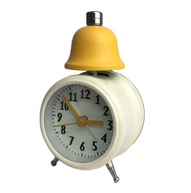 Colorful Cute 3 Inch Mini Metal Single Bell Alarm Clock for Kid
