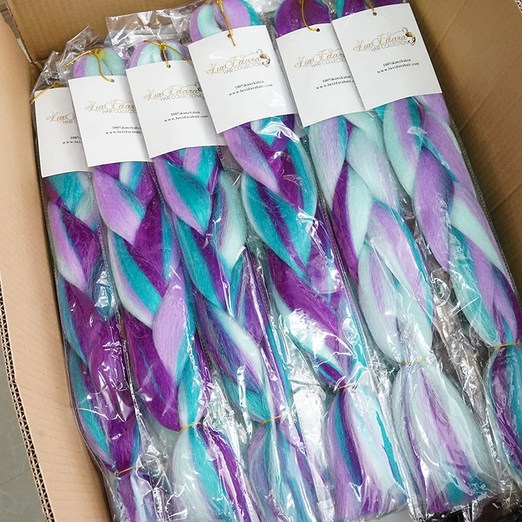 private label Best Supern hair Glowing Synthetic Jumbo Braids Shining Hair in the Darkness Soft Braiding Hair Extension