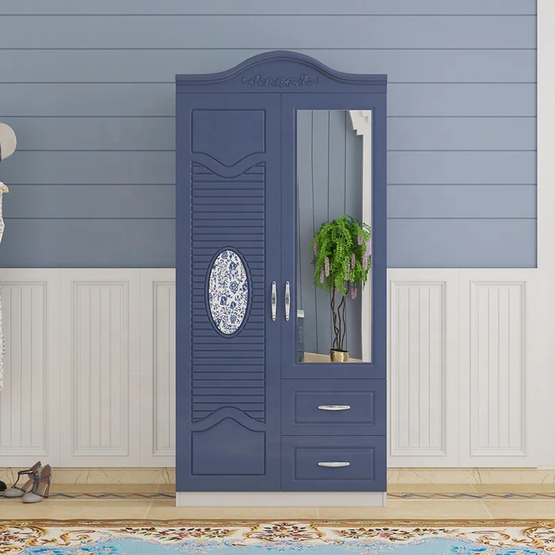New blue 2 3 4 mdf wardrobe large size customized bedroom wardrobe closet with drawers wooden wardrobe bedroom furniture