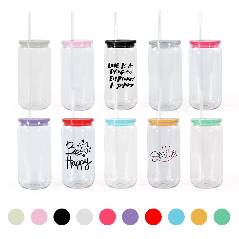 US warehouse in stock Hot Sales High Quality 16oz Custom Plastic Milk Tea Cup with Colorful Lid mix 10 colors