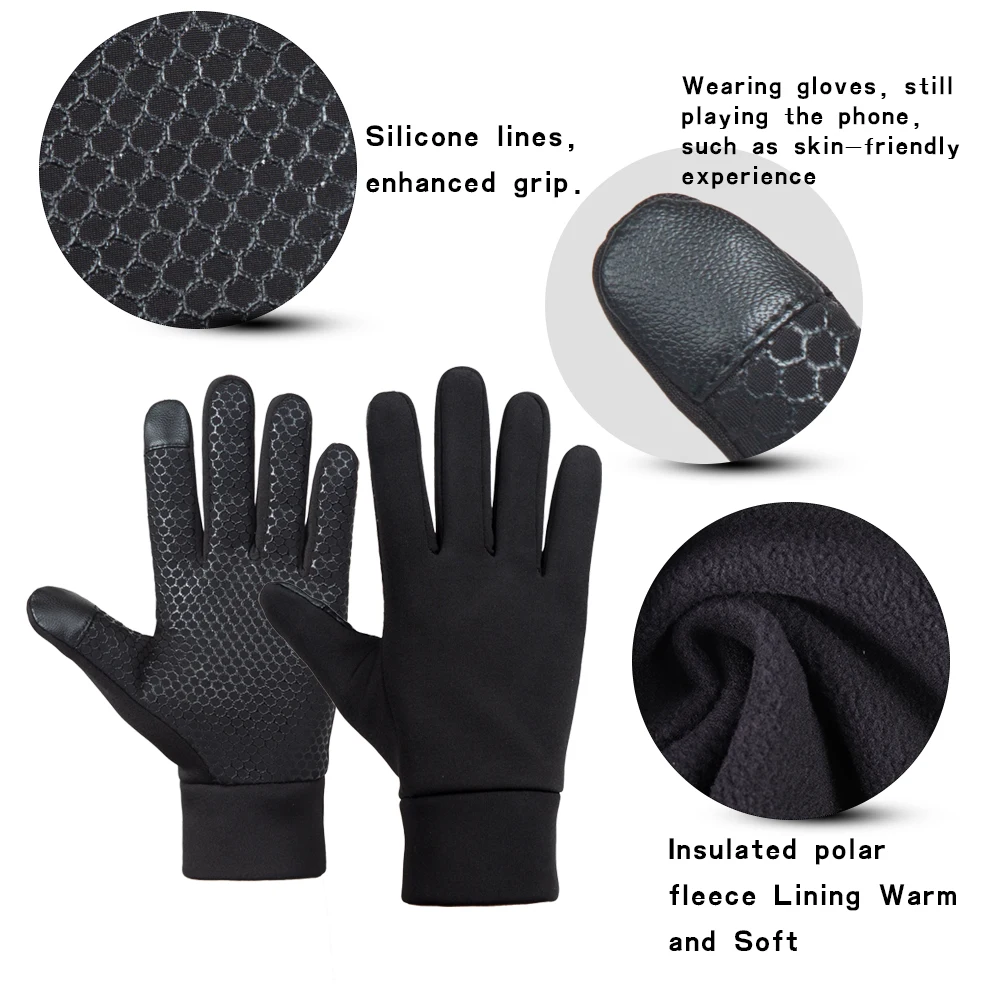 Custom logo sports morning run warm touch screen windproof gloves