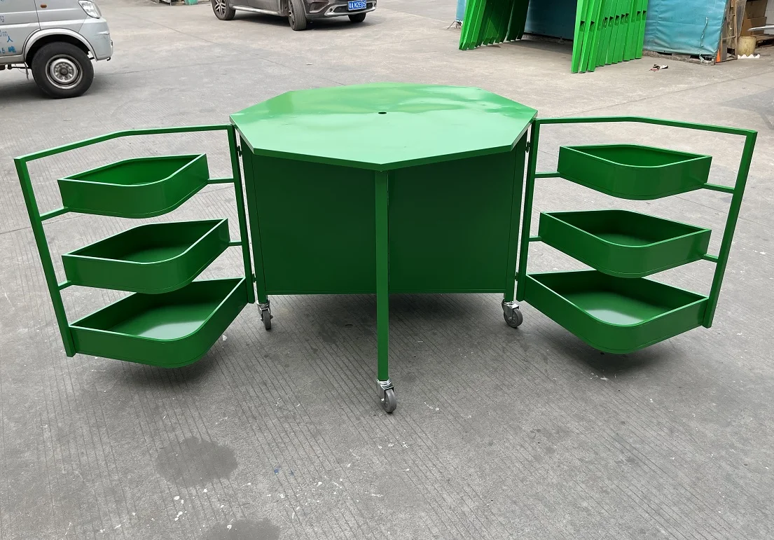 New design Outdoor street sale pop up metal folding fruit vending cart trolley stall