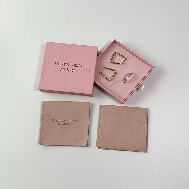 9*9 Necklace Packaging Paper Jewelry Box Velvet Microfiber Envelope Jewelry Bag Pouch Drawer Bracelet Necklace Earring Gift Box