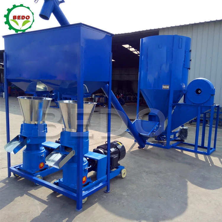 Farm Animal Chicken Duck Feed Pellet Mill Machine 4 Rollers Feed Pellet Machine