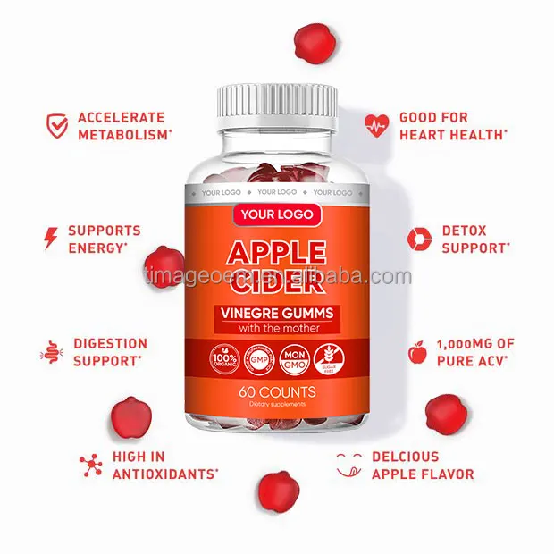 Собственная Марка Oem/odm, лучшая добавка, здоровая потеря веса, жевательные конфеты, яблочный сидр, уксус, жевательные резинки с мамой