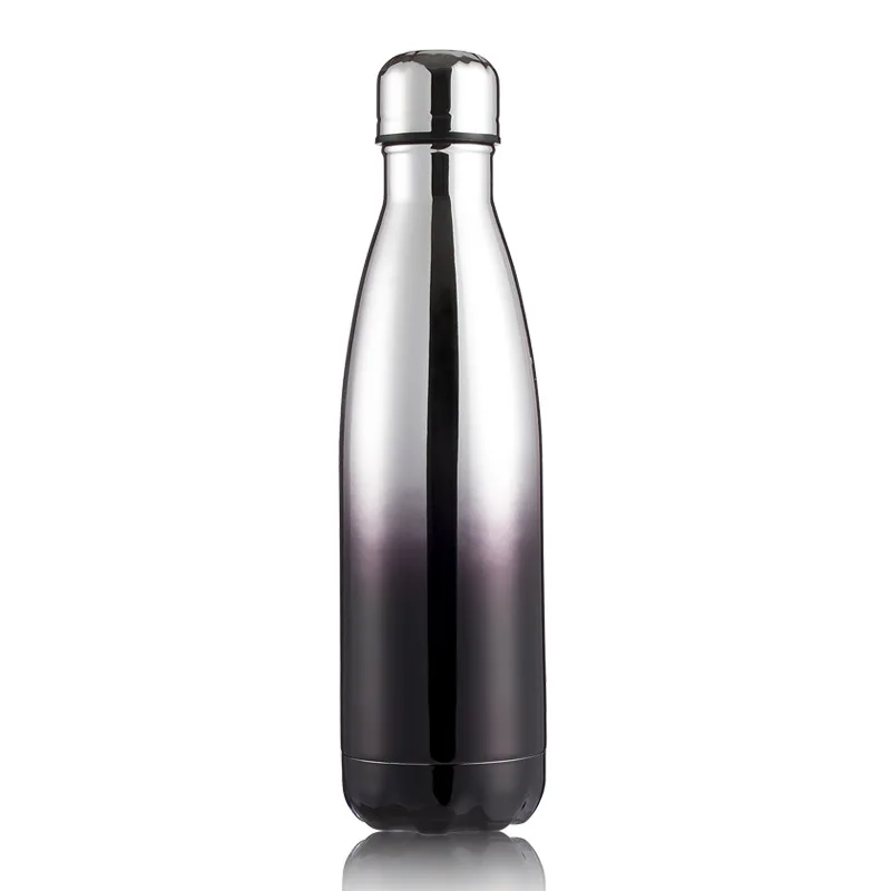 500ml Electroplating effect stainless steel cola water bottle