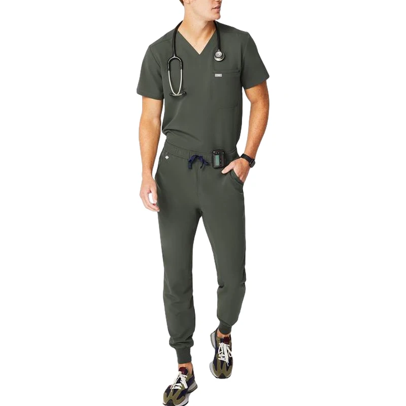 2021 растягивающийся мужской скраб набор uniformes medico мужские скрабы джоггеры униформа для