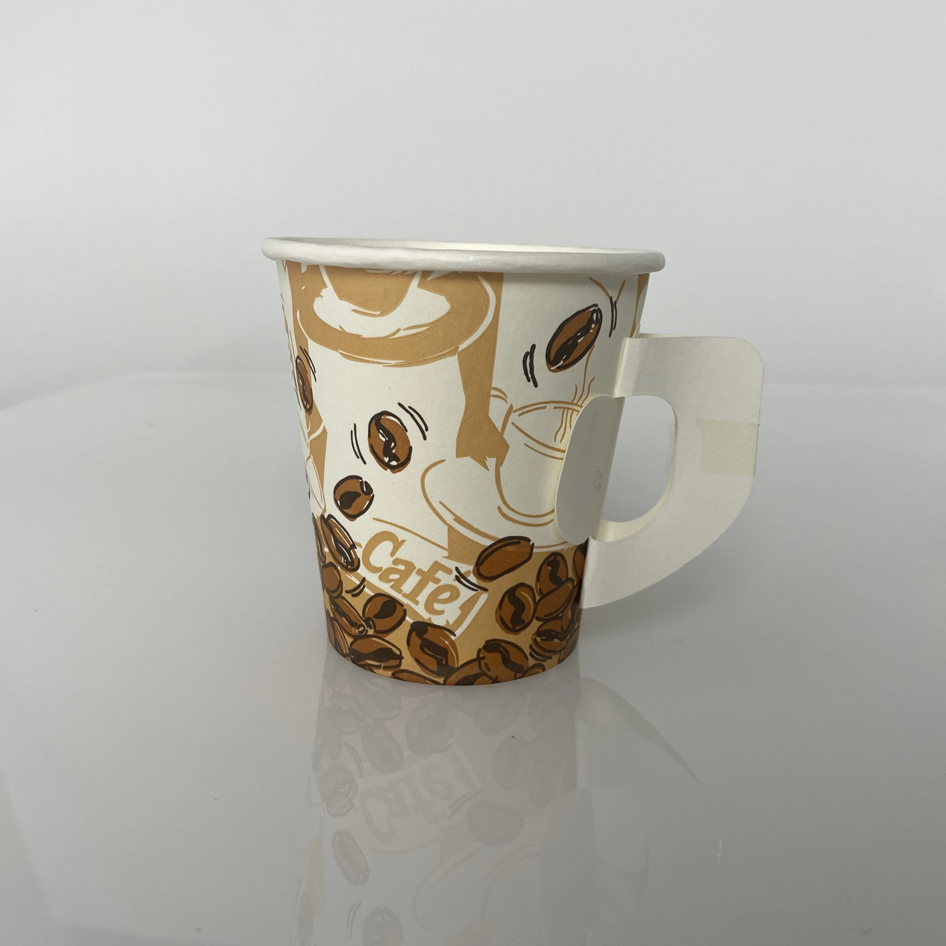 Disposable custom coffee paper cups with butterfly handles