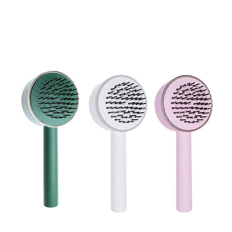 Super Soft Self Cleaning Hair Brush with holder For Women Wet or Dry Detangling 3D Air Cushion Massage Comb to Make Hair Smooth