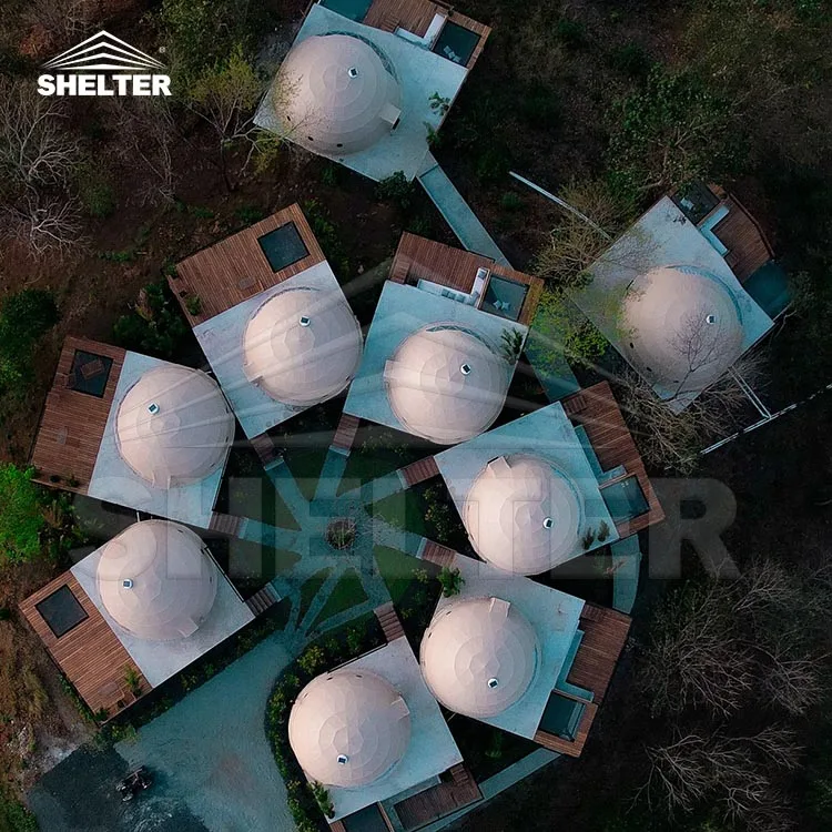 Pvc Waterproof Big Large Event Prefabricated House Homes Hotel Luxury Camping Igloo Outdoor Geodesic Glamping Dome Tent for Sale