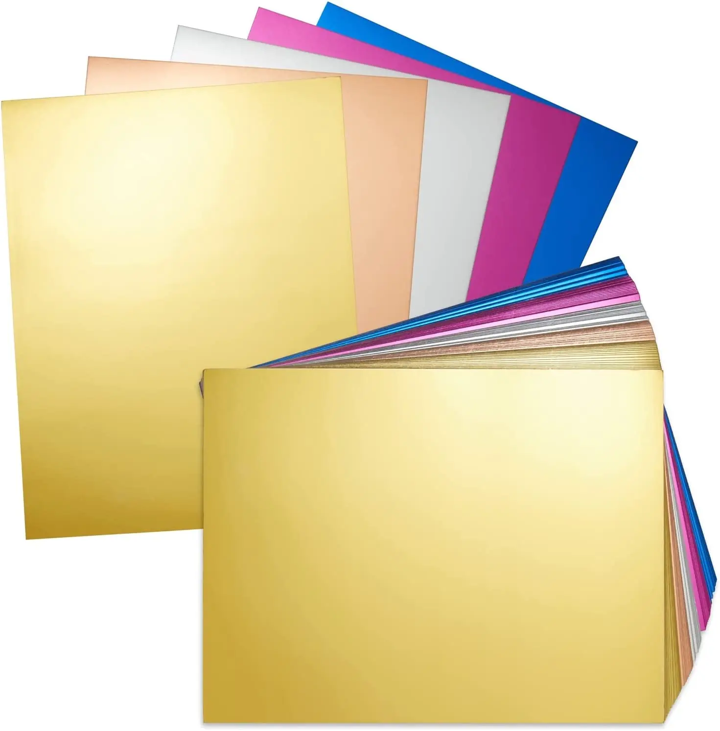 Wholesale Gold Metallic Colored Cardstock Paper, Assorted Colors for Arts and Crafts, Classroom, DIY Projects