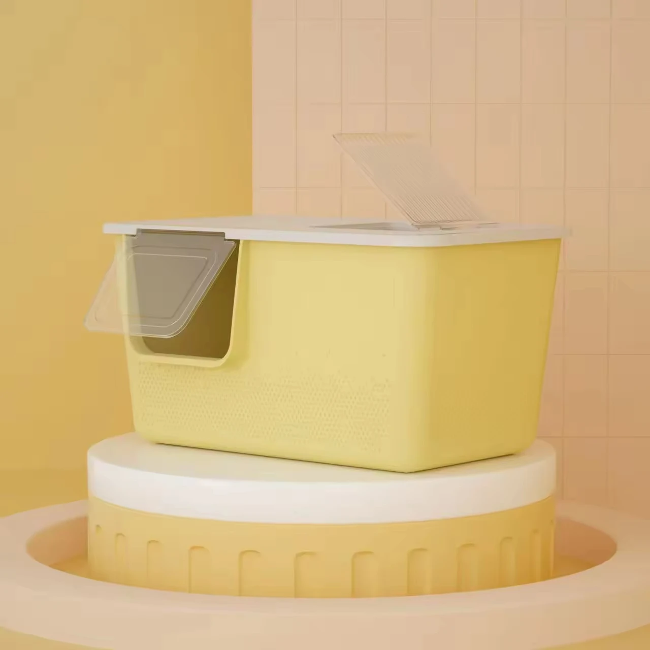 MMG Cleaning Plastic  Entrance Splash-Proof Cat Litter Box Cat Litter Box Foldable For Cats
