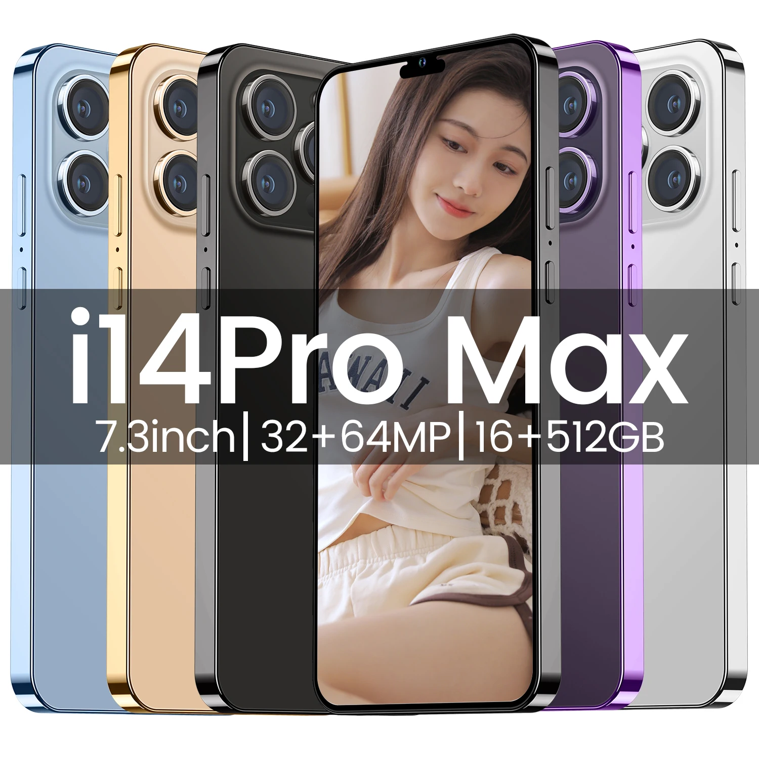 2023 Original Dual Card Dual Smartphone For i14 Pro Max Unlock Cellphone Cell Smart Android Mobile Phone