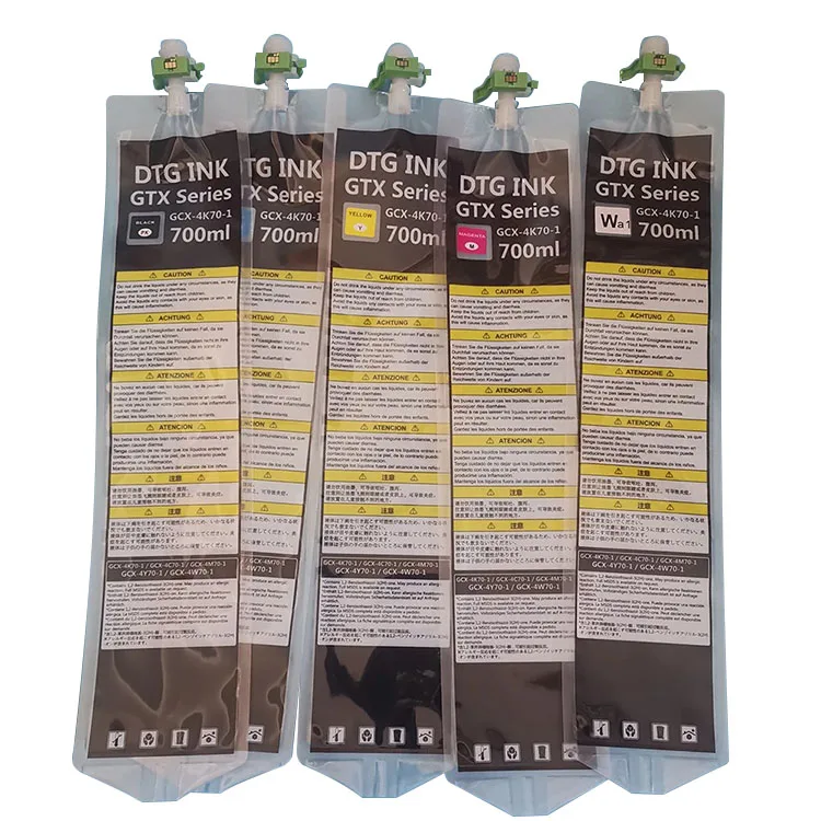Goosam 5 Colors 700ML Empty DTG Ink Cartridge Bag For Brother GTX GTX Pro Pro B 400 600 425 625 Series Digital Textile Printer