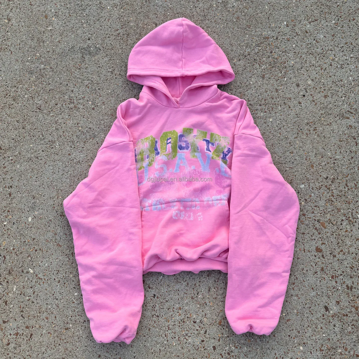 Custom Hoodie Manufacturers French Terry Y2k Unisex Boxy Distressed Cropped Heavyweight Hoodies Double Layer Hoodies