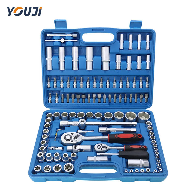 108 PCS Professional Heavy Tool Kit Portable Auto Repair Hand Tools Socket Wrench Set