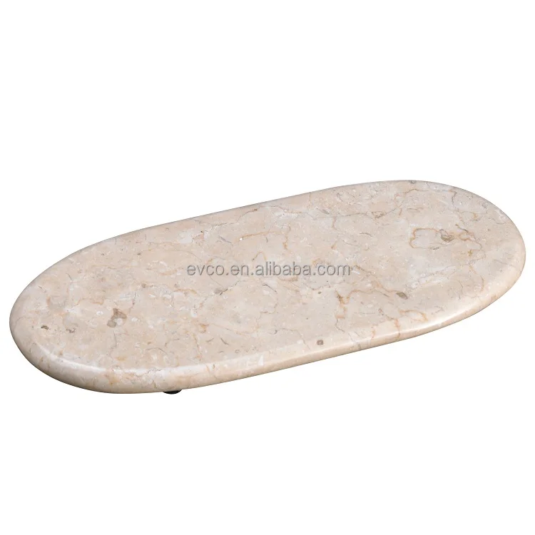 Natural Champagne Marble Oval Tray for Serving