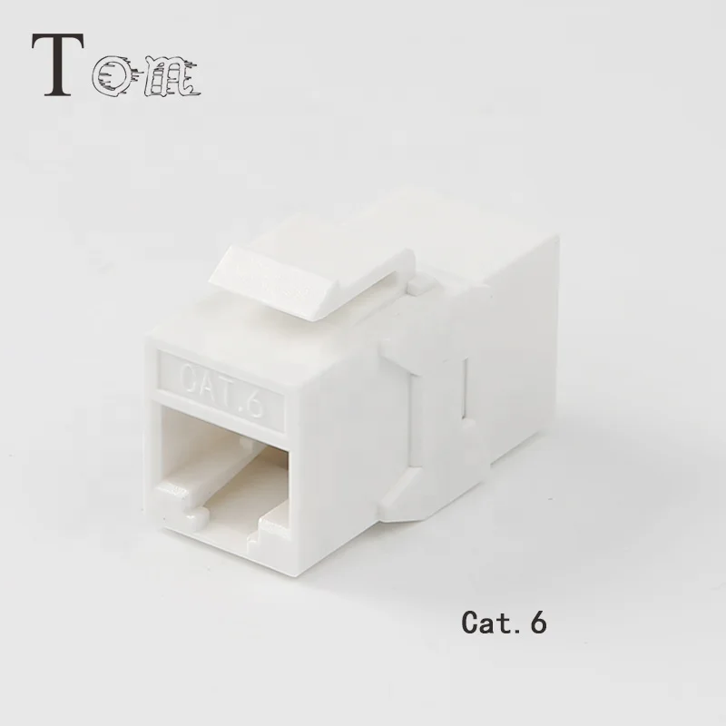 TOM-KJ-29 CAT5E/CAT6/CAT6A UTP 180 degree telecom communication INLINE COUPLER KEYSTONE JACK