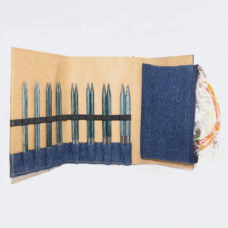 Knitpro Denim 20643 3.50mm-8.00mm Interchangeable Circular Needle Set With Knitting Needle Tip Knitting Cable