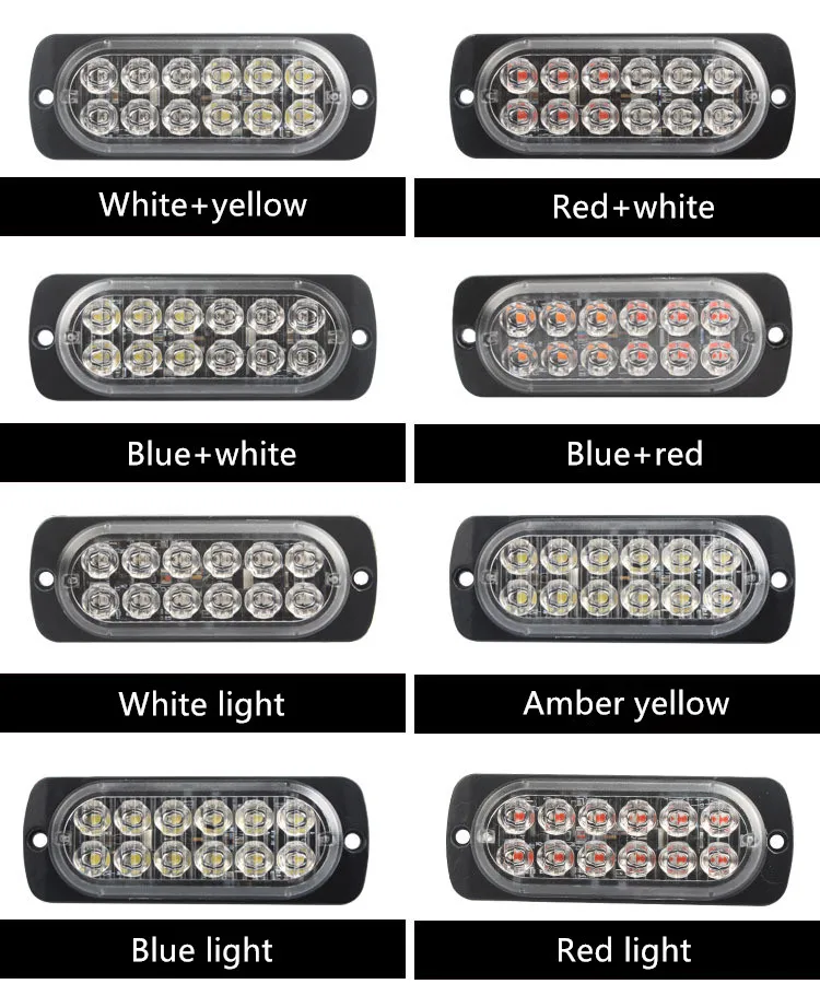 Emergency Vehicles car 12v LED flash Light Amber Truck Strobe LED Flashing Warning Light