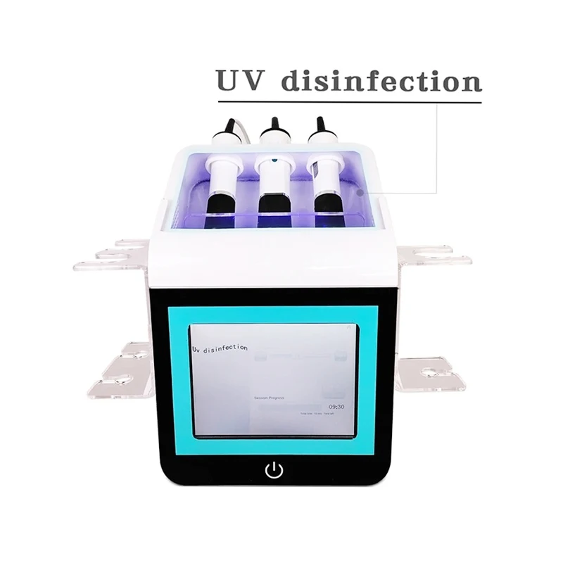 Home Use Beauty Instrument Oil Absorbing Beauty Massage Hydra Oxygen Facial Machine Desktop 3 Handles Oxygen / Rf