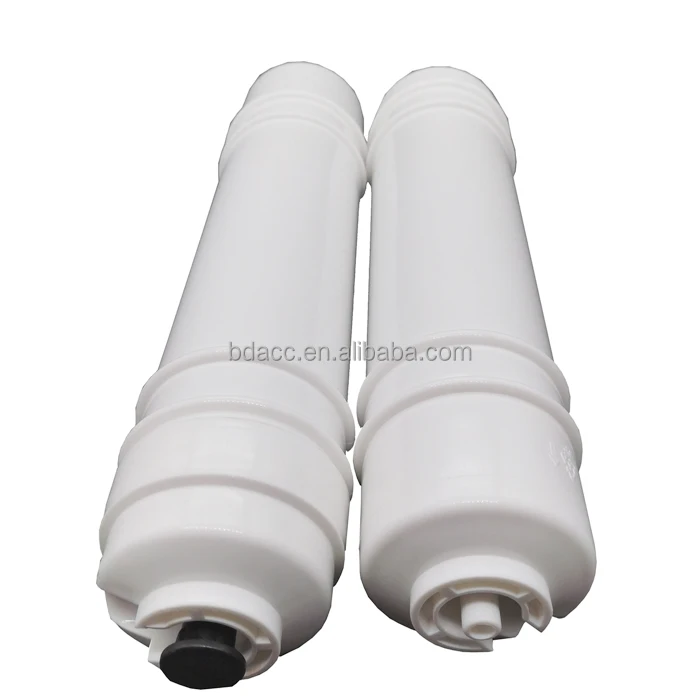 NSF Certified 1/4 inch Quick Connector Threaded Inline Coconut T33 Post Activated Carbon Water Filter for RO Filtration Systems