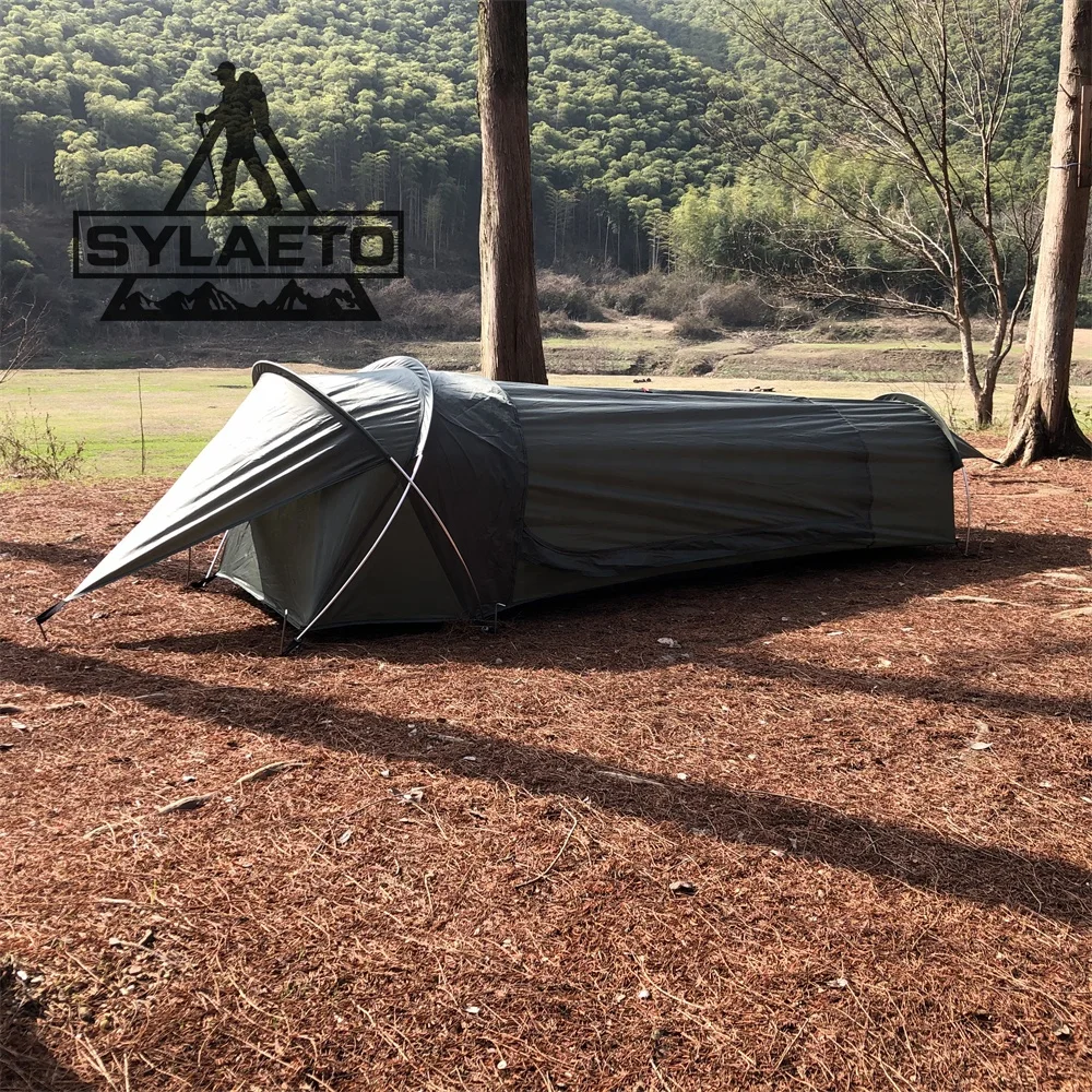 Sylaeto 3 Aluminium Pole 1 Person Backpacking Tent Lightweight Sack Waterproof bivvy Sleeping Bag Cover for Bushcraft