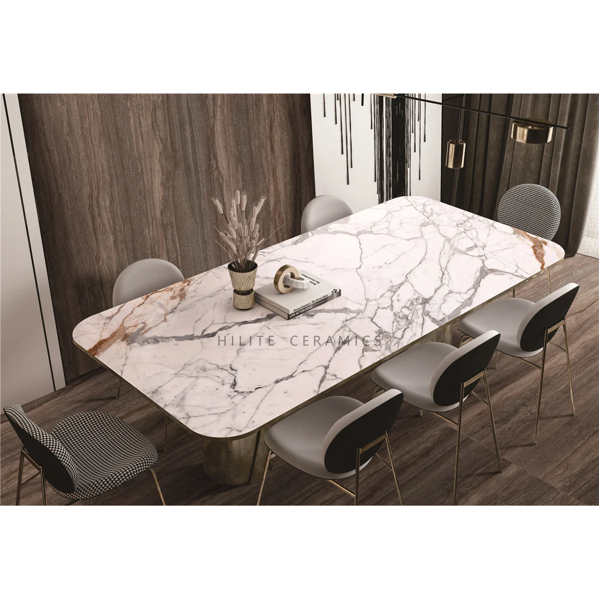 HILITE  Marble  Slab Floors and Wall  Big Size Concrete Porcelain Tiles Sintered Stone 1200*2600mm