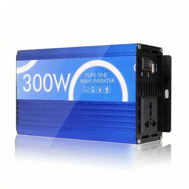 High Quality multi function 12v 24v 48v Dc To Ac 110v 220v 300W Pure Sine Wave Car Home Inverter Solar Power Inverter Generator
