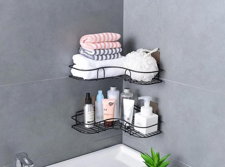 Hole-free triangle storage rack Corner storage rack bedroom wall hanging kitchen bathroom bathroom storage rack