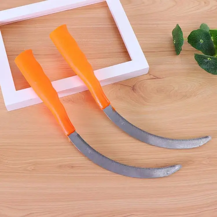 Недорогие сельскохозяйственные инструменты для сбора урожая, пластиковая ручка, серп из углеродистой стали