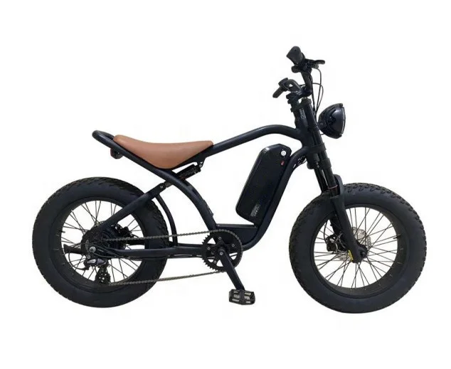 High power retro vintage deluxe style fat tire brushless motor trekking mountain bike electric motorcycle