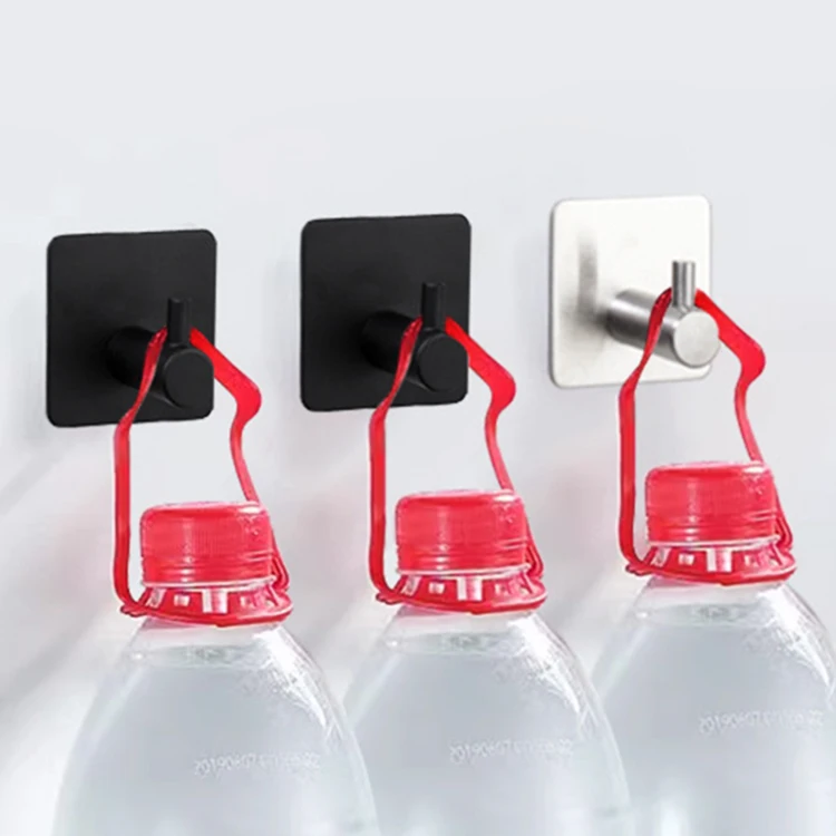 Stainless Steel Self Adhesive Wall Hooks Self-adhesive Wall Mounted Coat Towel Hook Adhesive Sticker Wall Hanger Hook