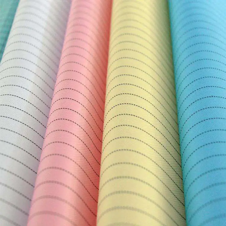 Wholesale Polyester Anti Static Fabric Lint Free Esd 5mm Fabric For Cleanroom Workwear