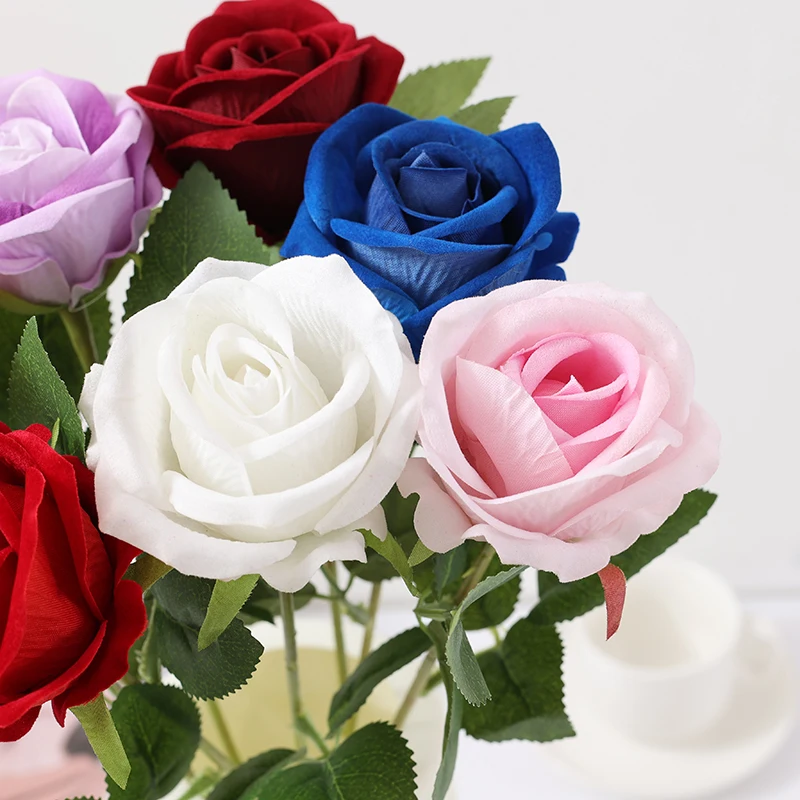 1 Artificial Flowers Rose High Quality Wedding Decor Flower Pattern Boxes For Packaging Roses Bouquet