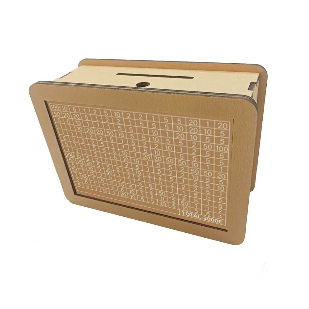 creative wooden piggy bank, literary and fresh bedroom desktop decoration ornaments sundry storage box props Kids Adu,1000 euros